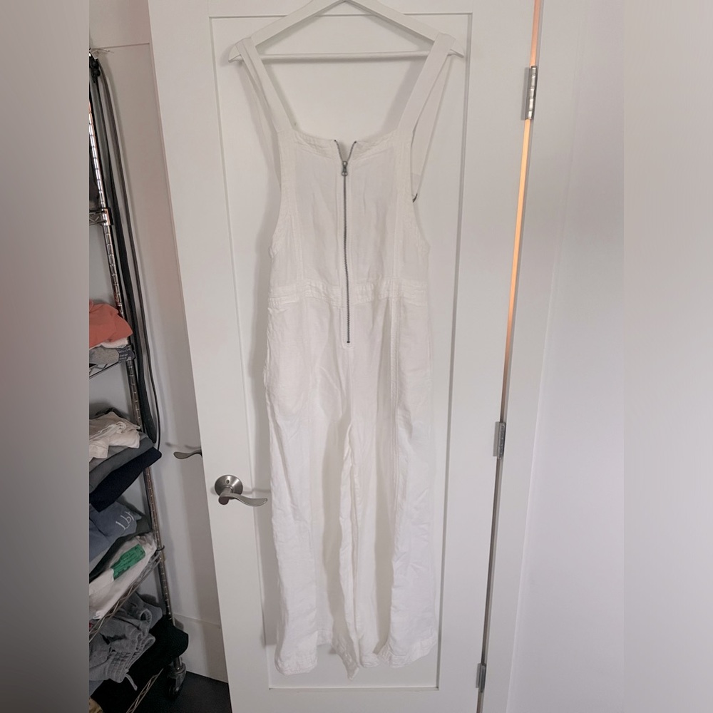 Free People White Overalls